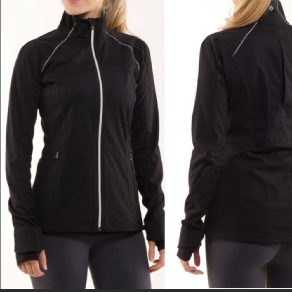 Lululemon Run Stay on Course black zip jacket